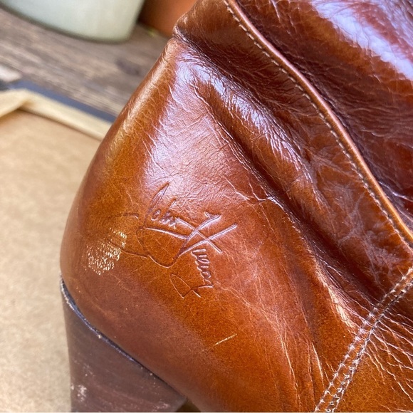 John Fluevog Argolo brown leather heeled boots, size 10.5 - Picture 14 of 15